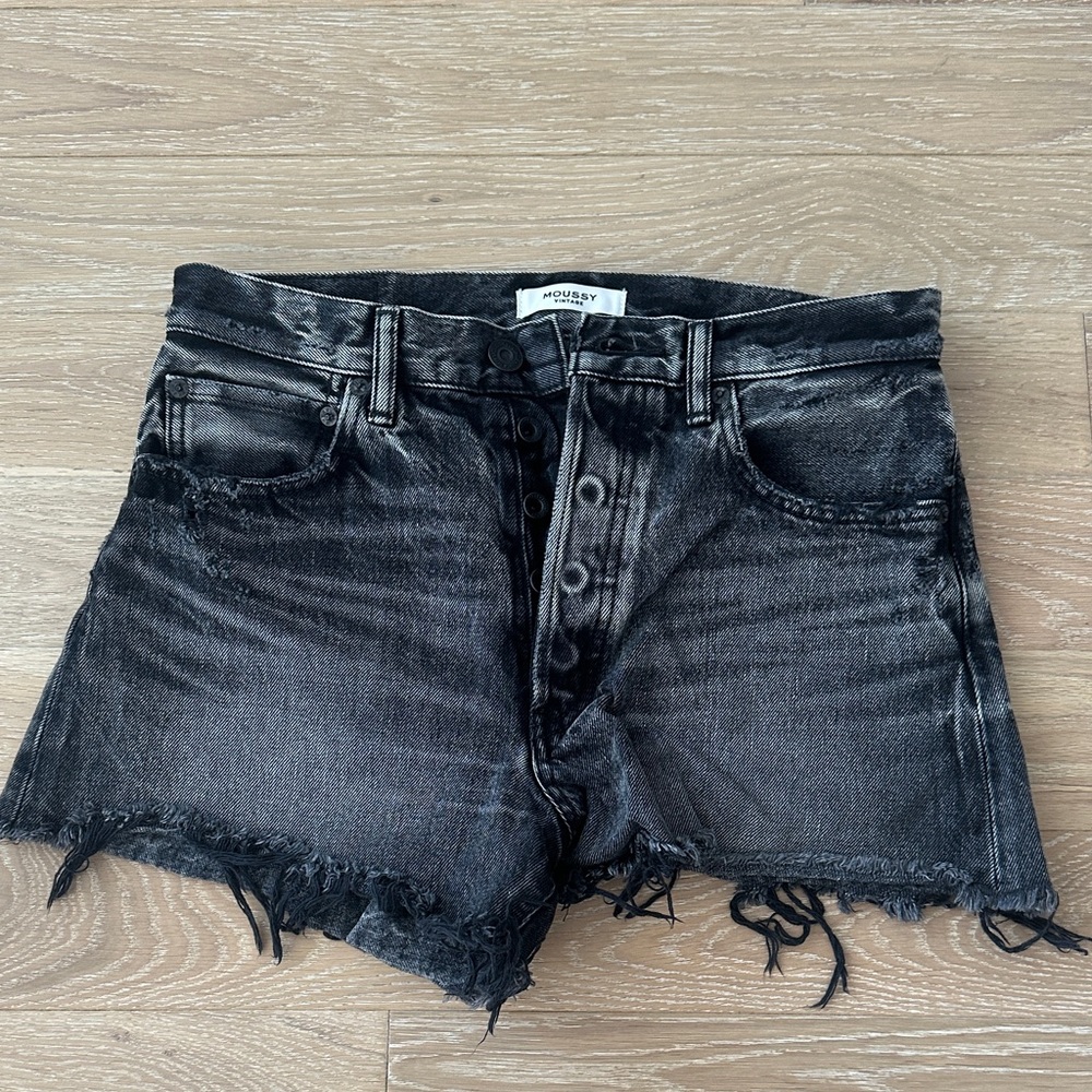 Moussy Black Jean Shorts